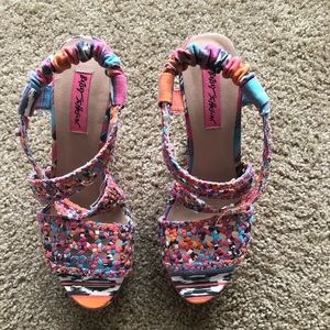 (Sale item)  Betsy Johnson wedges ( NWOT)